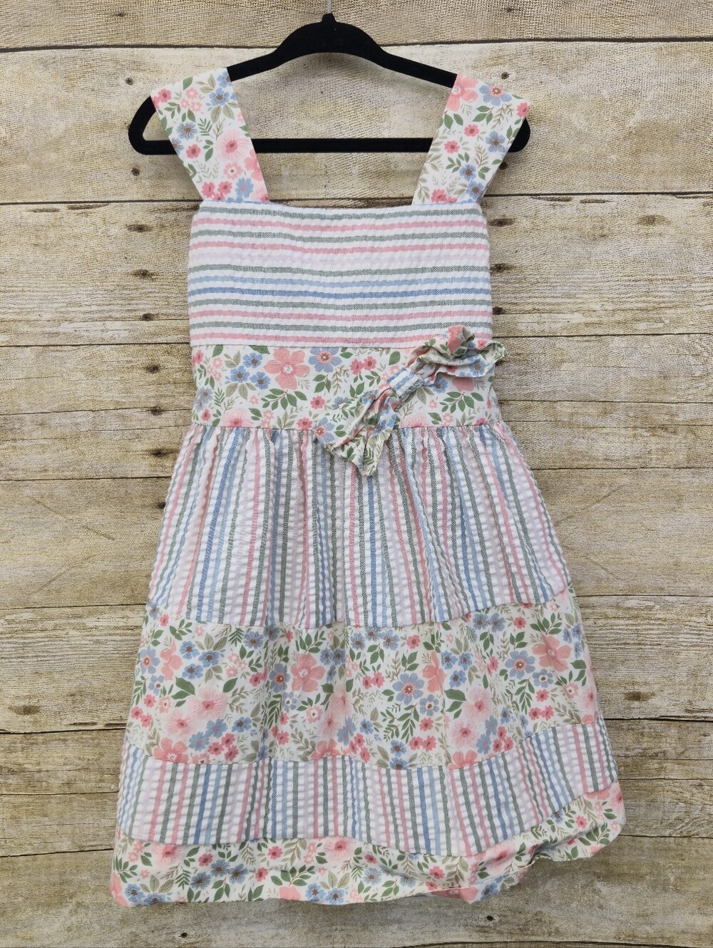 Bonnie Jean Partial Seersucker Dress Size 4/4T